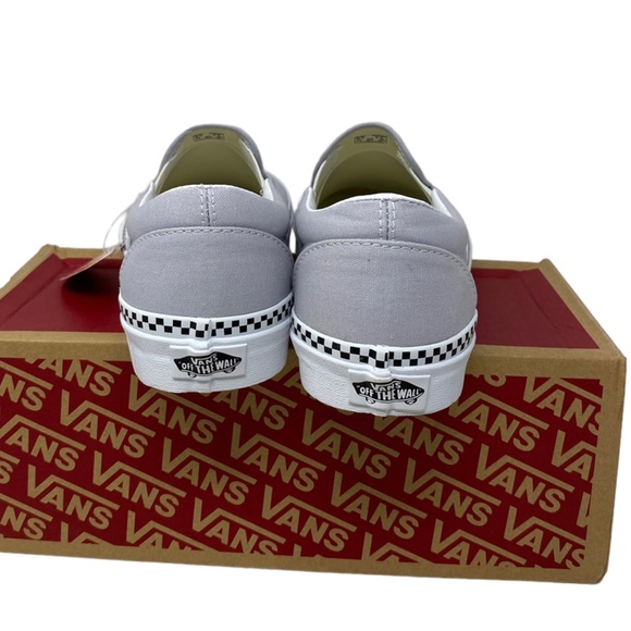 VANS Classic Slip On Check Gray Casual Shoes Canvas Women Size Skate VN000XG8UKX - Picture 7 of 11